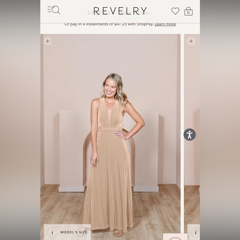 Revelry Dylan Velvet champagne dress